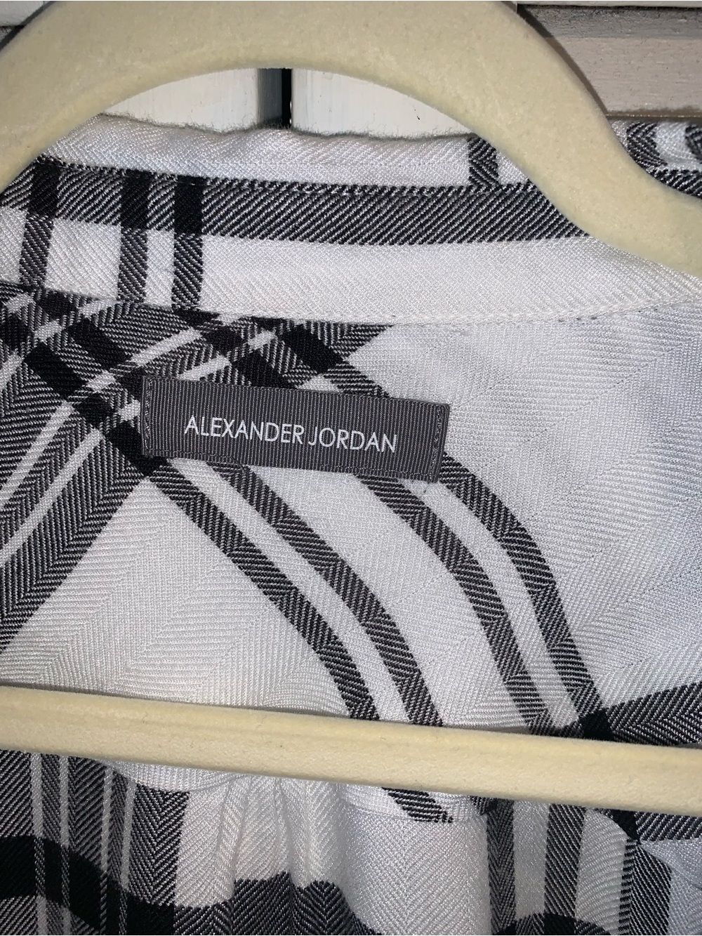 Alexander Jordan white and Black plaid short sleeve button down Women’s shirt M - Picture 6 of 6
